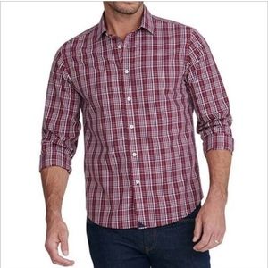 UNTUCKit Wrinkle Free Plaid Long Sleeve Button Down Shirt M Red